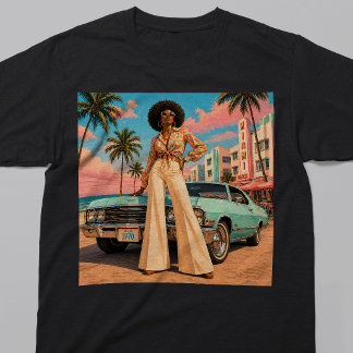 マイアミソウル 1970年代 レトロ 黒人女性 Tシャツ