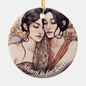 マイアミダウンタウンウィメンズカドリングレズビアンズスケッチ セラミックオーナメント (正面)