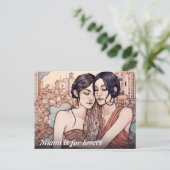 マイアミダウンタウンウィメンズカドリングレズビアンズスケッチ ポストカード (スタンド正面)