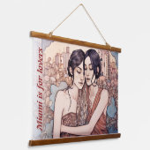 マイアミダウンタウンウィメンズカドリングレズビアンズスケッチ 吊り下げ型タペストリー (傾斜あり)