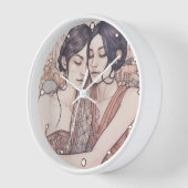 マイアミダウンタウンウィメンズカドリングレズビアンズスケッチ 壁時計 (傾斜)
