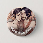 マイアミダウンタウンウィメンズカドリングレズビアンズスケッチ 缶バッジ (正面)