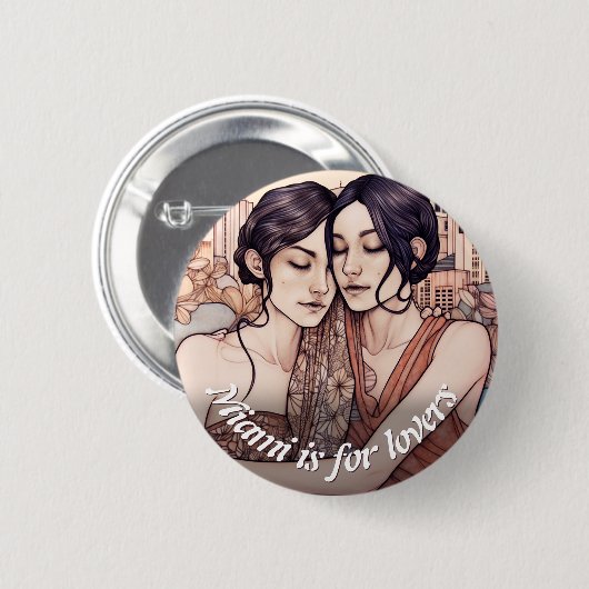 マイアミダウンタウンウィメンズカドリングレズビアンズスケッチ 缶バッジ (正面&裏面)