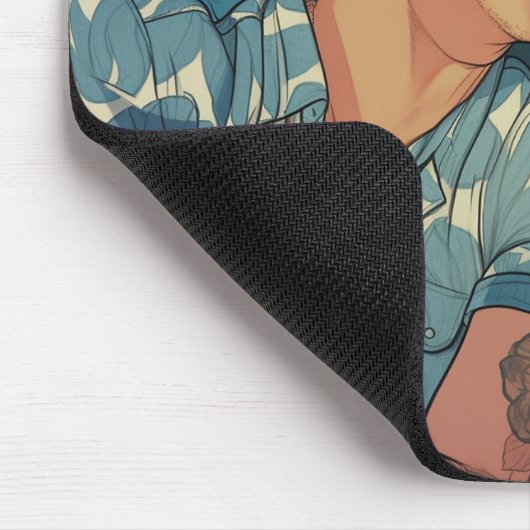 マイアミダウンタウンゲイメンズカドリングイラストレーション マウスパッド (コーナー)