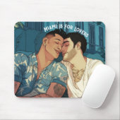 マイアミダウンタウンゲイメンズカドリングイラストレーション マウスパッド (マウス)