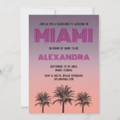 マイアミトロピカルパームズサンセットバチェロレッテウィークエンド 招待状 (正面)