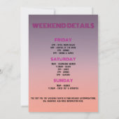 マイアミトロピカルパームズサンセットバチェロレッテウィークエンド 招待状 (裏面)