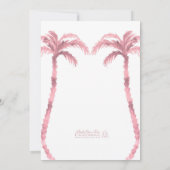 マイアミトロピカルビーチハン絵を描ドブライダルシャワー 招待状 (裏面)