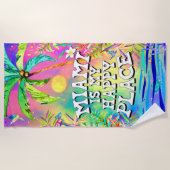 マイアミハッピープレイスビーチタオル ビーチタオル (正面)