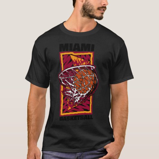 マイアミバスケットボール90のスタイル Tシャツ (正面)