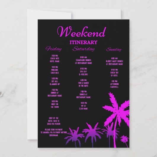 マイアミバチェロレッテ招待状 招待状 (裏面)