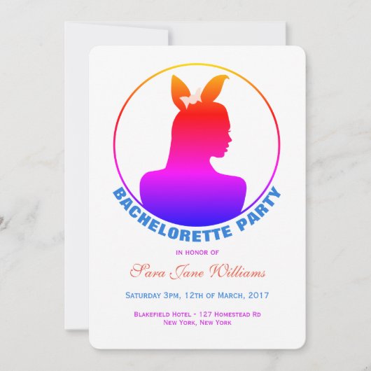 マイアミバニーガールバチェロレッテ 招待状 (正面)