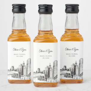 マイアミパーティーフェイスウェルカムギフトカスタム リキュールボトルラベル