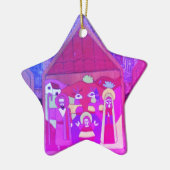 マイアミパープルブルーのクリスマスクリッシュ セラミックオーナメント (左)