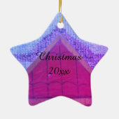 マイアミパープルブルーのクリスマスクリッシュ セラミックオーナメント (裏面)