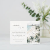 マイアミビーチのヤシの木での結婚式 詳細 エンクロージャーカード (スタンド正面)