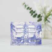 マイアミビーチアールデコホテルペンアートハガキ ポストカード (スタンド正面)