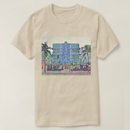 マイアミビーチアールデコ絵を描ホテルズ2 Tシャツ