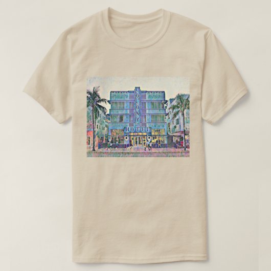 マイアミビーチアールデコ絵を描ホテルズ2 Tシャツ (デザイン正面)