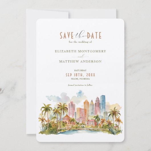 マイアミビーチウォーター救フロントエレガンス – ザ・デイト 招待状 (正面)