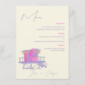 マイアミビーチウォーター結婚カラーのメニュー メニュー (正面)