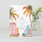 マイアミビーチウォーター結婚カラー 招待状 (スタンド正面)