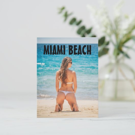 マイアミビーチガールビキニフロリダはがき ポストカード (スタンド正面)
