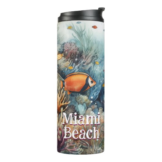 マイアミビーチサンゴ礁と魚の水色 タンブラー (回転左)