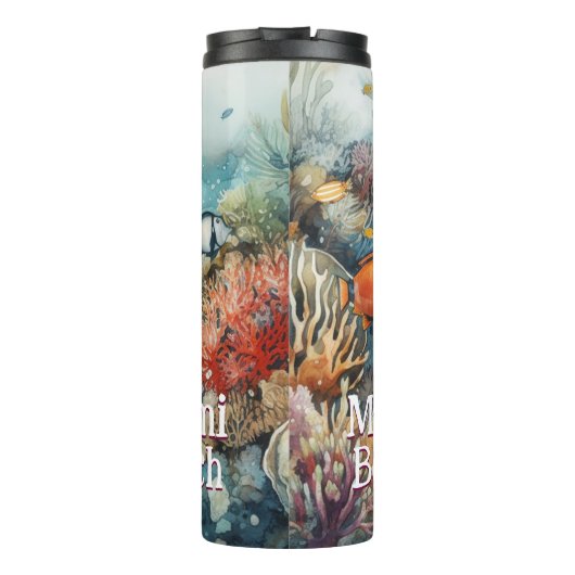 マイアミビーチサンゴ礁と魚の水色 タンブラー (裏面)