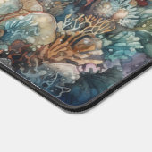 マイアミビーチサンゴ礁と魚の水色 デスクマット (コーナー)