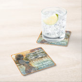マイアミビーチスプリングブレイクガールインプールウォーターカラー スクエアペーパーコースター (インサイチュ)