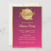 マイアミビーチディスコボールパーティーイベント招待状 招待状 (正面)