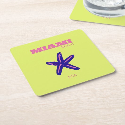 マイアミビーチトラベルアート名門私立校風の, スクエアペーパーコースター (アングル)