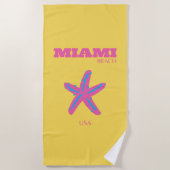 マイアミビーチトラベルアート ビーチタオル (正面)