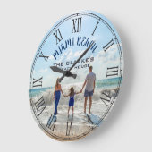 マイアミビーチハウスフロリダまたはチェンジトゥアニービーチ ラージ壁時計 (傾斜)