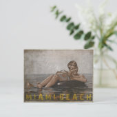 マイアミビーチハガキクールとヴィンテージガイ ポストカード (スタンド正面)