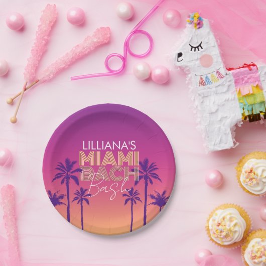 マイアミビーチバチェロレッテ ペーパープレート (パーティー)