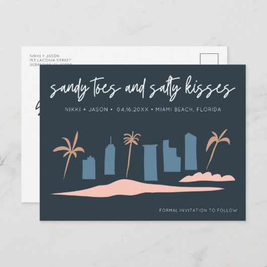 マイアミビーチフロリダウェディングザデイト 案内ポストカード (正面/裏面)