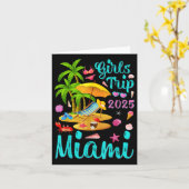 マイアミビーチフロリダサマーバケーションガールズトリップ202 カード (黄色い花)