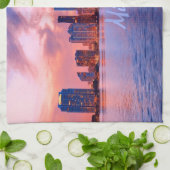 マイアミビーチフロリダシティスカイライン キッチンタオル (折り畳み)