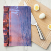 マイアミビーチフロリダシティスカイライン キッチンタオル (四つ折り)