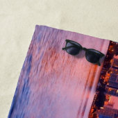 マイアミビーチフロリダシティスカイライン ビーチタオル (インサイチュ)