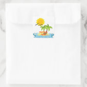 マイアミビーチフロリダトロピカルステッカー スクエアシール (バッグ)