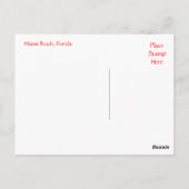 マイアミビーチフロリダナイトスカイラインポストカード ポストカード (裏面)