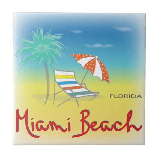 マイアミビーチフロリダパームタイル タイル (正面)