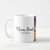 マイアミビーチフロリダヴィンテージウォーターカラーアート コーヒーマグカップ (左)