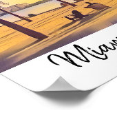 マイアミビーチフロリダヴィンテージウォーターカラーアート ポスター (角)