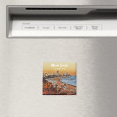 マイアミビーチフロリダヴィンテージウォーターカラーアート マグネット (インサイチュ (食洗機))