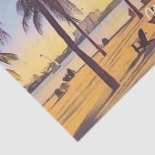 マイアミビーチフロリダヴィンテージウォーターカラーアート 薄葉紙 (詳細)