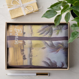 マイアミビーチフロリダヴィンテージウォーターカラーアート 薄葉紙